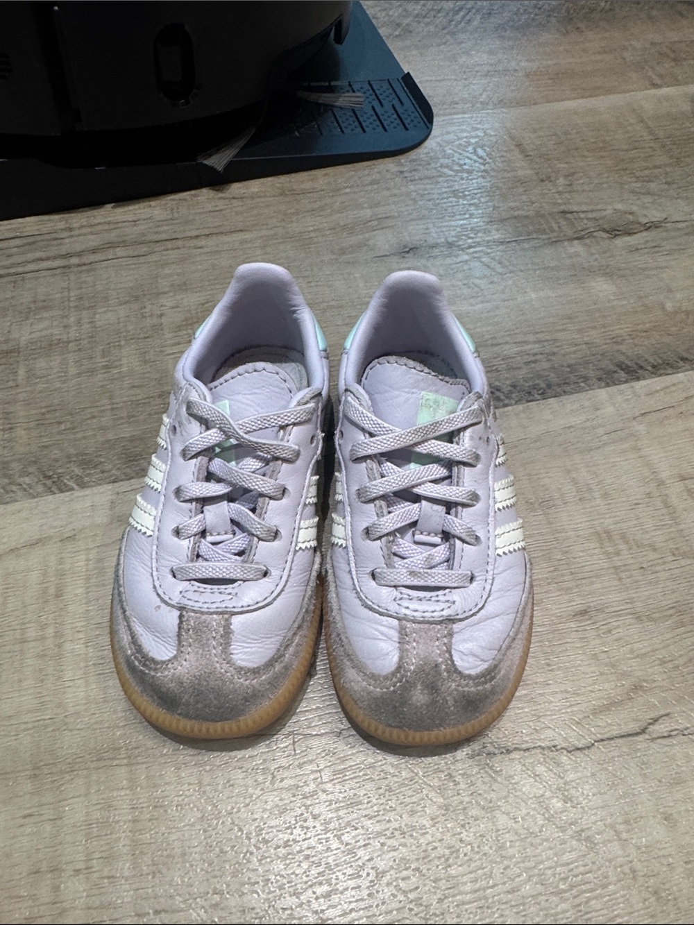 Adidas samba Kids Lace-Up Sneakers in Lavender and Mint - Picture 3 of 7